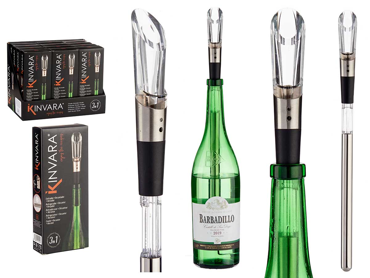 Cooler decanter and wine aerator