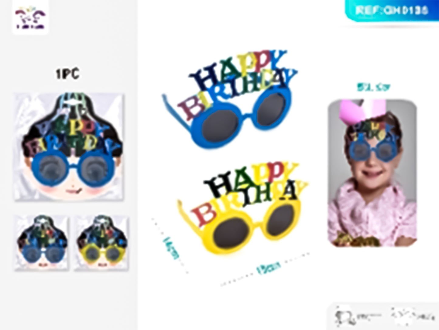 Happy birthday glasses 15cm