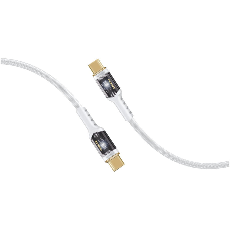 High Tensile Transparent 100W Power Delivery USB-C Cable with LED Ligh