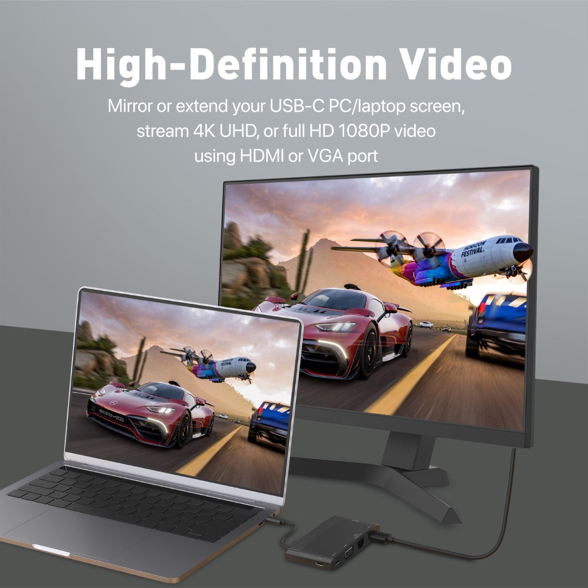 6-in-1 Highly Versatile USB-C Media Hub with 100W Power Delivery