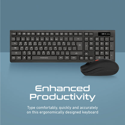 Sleek Profile Full Size Wireless Keyboard & Mouse