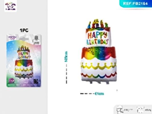 Mylar balloon happy birthday cake color 61x109cm