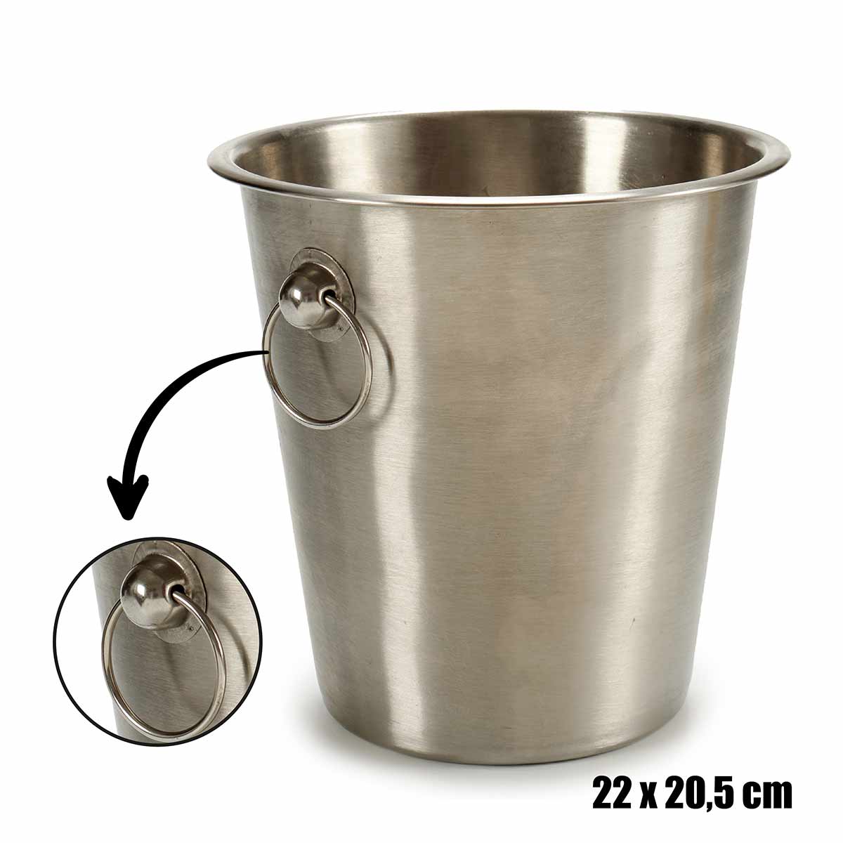 Big iron matt ice bucket with handle