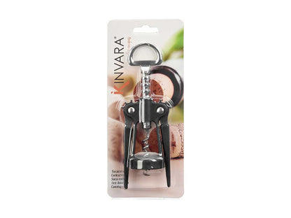 Straight black chrome-plated corkscrew 100gr