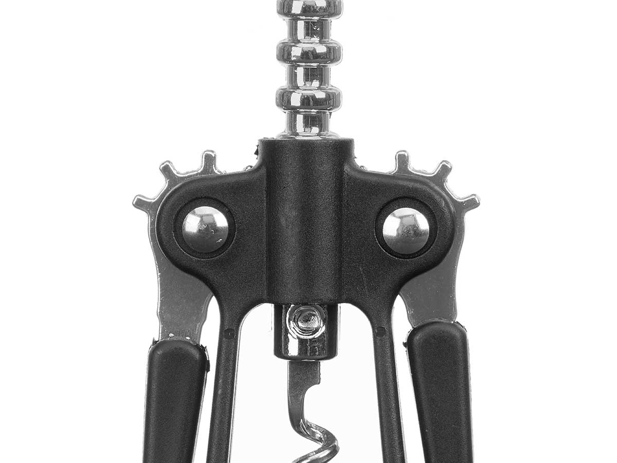 Straight black chrome-plated corkscrew 100gr
