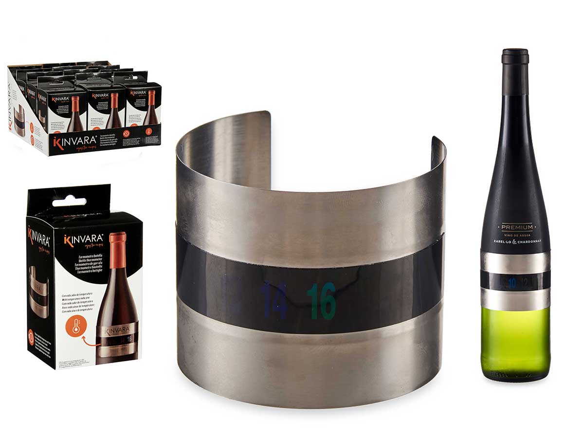 Wine bottle thermometer