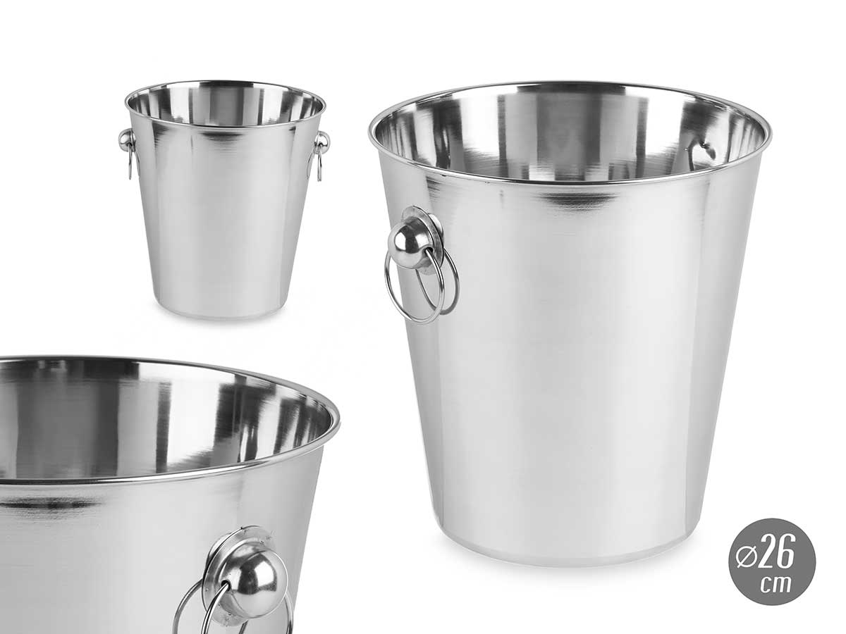 Steel ice bucket handles 26cm diamater