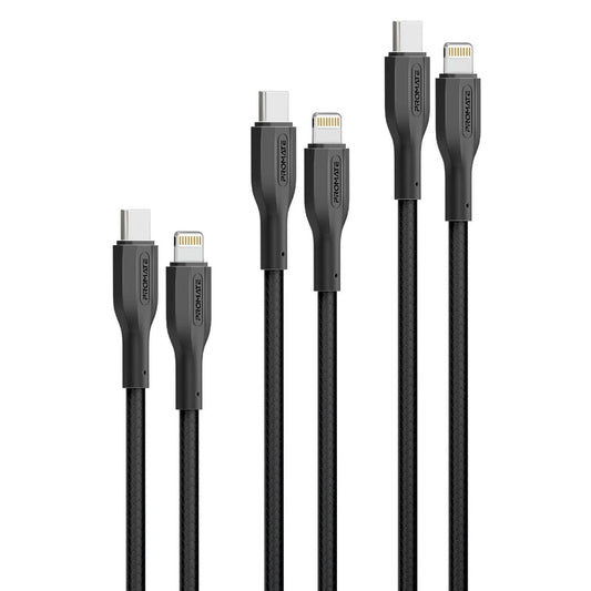 3Pcs High Tensile Strength 27W USB-C to Lightning Cable Kit