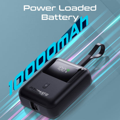 Ultra Compact 35W SuperSpeedª Power Bank with Built-In USB-C Cable