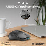 Dual Mode Rechargeable Wireless Mouse with BT & RF Connectivity